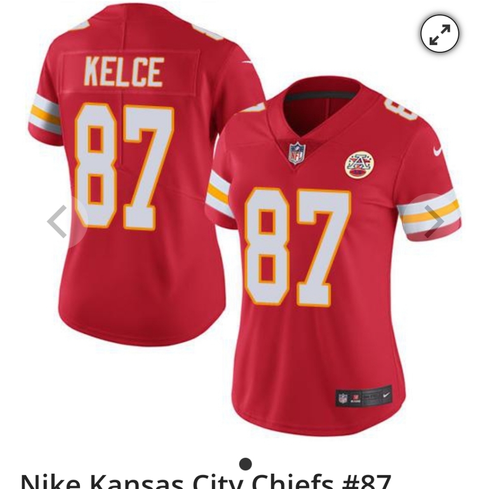 Travis Kelce Chiefs Jersey Nike Women's fitted L (fits more like md)